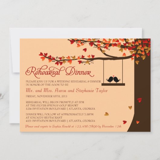 Tortelduifjes die het hartsrepetitie van het Dinne Kaart (Voorkant)