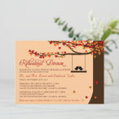 Tortelduifjes die het hartsrepetitie van het Dinne Kaart (Staand voorkant)