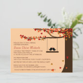 Tortelduifjes die het Vrijgezellenfeest van de eik Kaart (Staand voorkant)