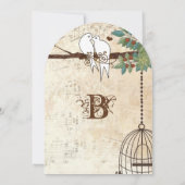 Tortelduifjes die in een Boom bijeenkomen uitnodig Kaart (Achterkant)