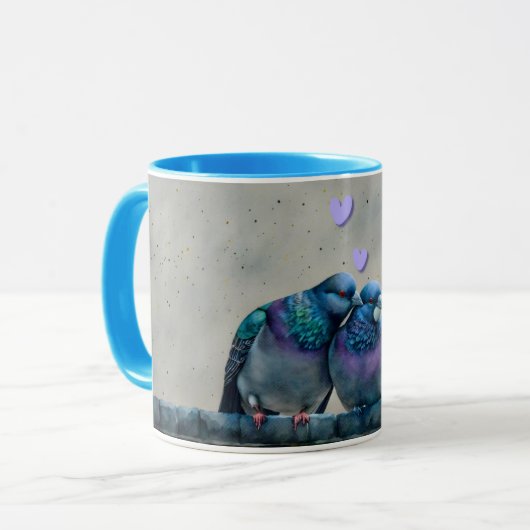 Tortelduifjes Duif Bird Art Cup Mok (Voorkant links)