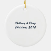 Tortelduifjes eerste kerstmis keramisch ornament (Achterkant)