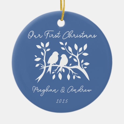 Tortelduifjes Eerste Kerstmis Ornament (Voorkant)