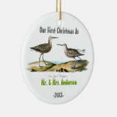 Tortelduifjes Eerste Kerstmis samen Keramisch Ornament (Rechts)