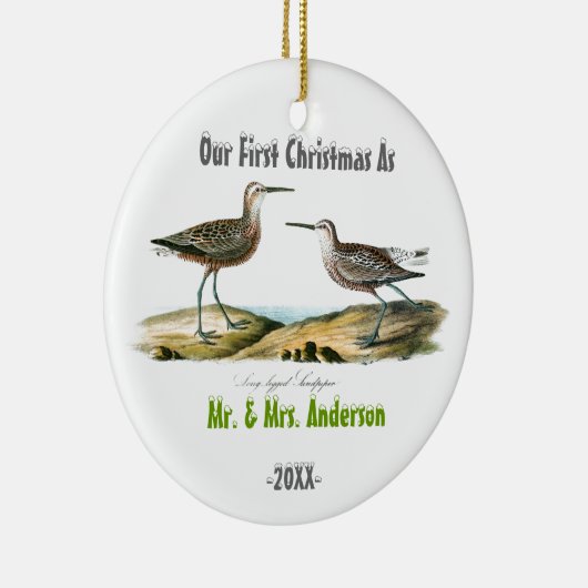 Tortelduifjes Eerste Kerstmis samen Keramisch Ornament (Rechts)