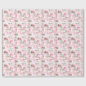 Tortelduifjes Eigenaren met Naam en Monogram Colla Cadeaupapier (Vlak)