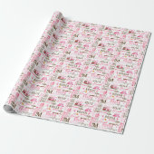 Tortelduifjes Eigenaren met Naam en Monogram Colla Cadeaupapier (Uitgerold)
