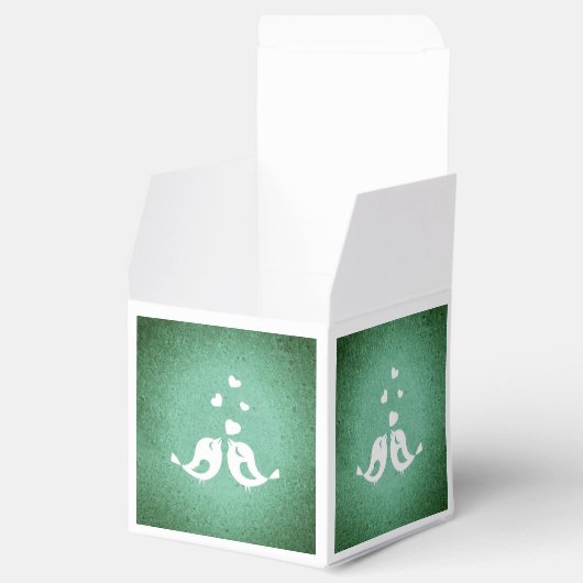 Tortelduifjes Elegant Green Bedankdoosjes (Geopend)