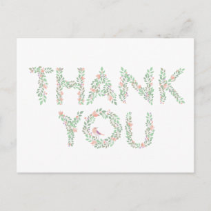 Tortelduifjes en brieven Dank u Briefkaart