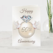 Tortelduifjes en Diamant 60e Jubileum Kaart (Voorkant)