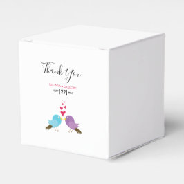 Tortelduifjes en harten bruiloft bedankdoosjes