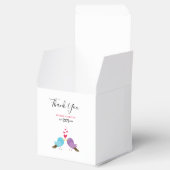 Tortelduifjes en harten bruiloft bedankdoosjes (Geopend)