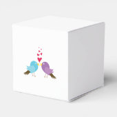 Tortelduifjes en harten bruiloft bedankdoosjes (Achterkant)