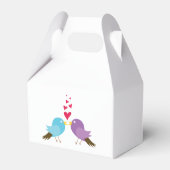 Tortelduifjes en harten bruiloft bedankdoosjes (Achterkant)