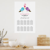 Tortelduifjes- en harten-weddenschappen poster (Keuken)