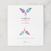 Tortelduifjes- en hartenkaartje plaatskaartje (Buitenkant ongevouwen)