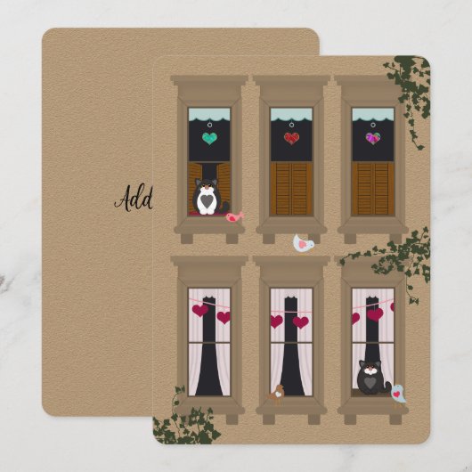 Tortelduifjes en Katten Brownstone Windows Valenti (Voorkant / Achterkant)