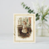 Tortelduifjes en kinderen reproductie briefkaart (Staand voorkant)