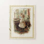 Tortelduifjes en kinderen  reproductie legpuzzel (Verticaal)