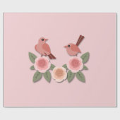 Tortelduifjes en Rozen Cadeaupapier (Vlak)