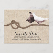  Tortelduifjes en wijnknoop sparen de Datum Aankondigingskaart (Voorkant)