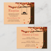 Tortelduifjes Falling Hearts Mini Receptie 100pk Informatiekaartje (Voorkant / Achterkant)