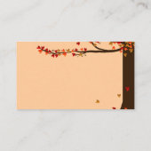 Tortelduifjes Falling Hearts Oak Tree Naam Kaarten Plaatskaartje (Achterkant)