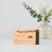 Tortelduifjes Falling Hearts Oak Tree Naam Kaarten Plaatskaartje (Staand voorkant)