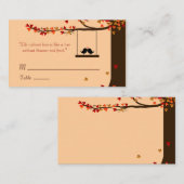 Tortelduifjes Falling Hearts Oak Tree Naam Kaarten Plaatskaartje (Voorkant / Achterkant)