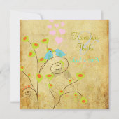  Tortelduifjes, faux parchment background... Kaart (Voorkant)