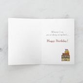  Tortelduifjes Folded Birthday Kaart (Binnen)