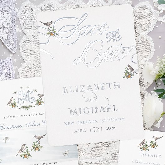 Tortelduifjes Folie Sla de datum op Folie Uitnodiging