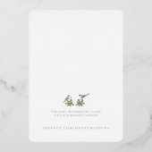 Tortelduifjes Folie Sla de datum op Folie Uitnodiging (Achterkant)