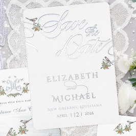 Tortelduifjes Folie Sla de datum op Uitnodiging