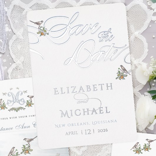 Tortelduifjes Folie Sla de datum op Uitnodiging