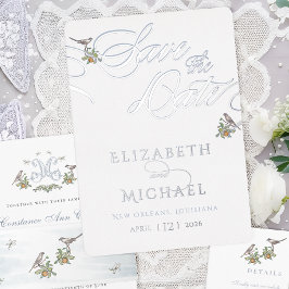 Tortelduifjes Folie Sla de datum op Uitnodiging