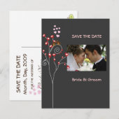 TORTELDUIFJES/FOTO DE DATUM OPSLAAN/DIY BCKGRND AANKONDIGINGSKAART (Voorkant / Achterkant)