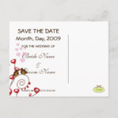 TORTELDUIFJES/FOTO DE DATUM OPSLAAN/DIY BCKGRND AANKONDIGINGSKAART (Achterkant)