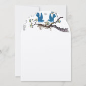  Tortelduifjes Geel en Blauwgroen huwelijk uitnodi Kaart (Achterkant)