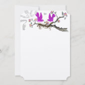  Tortelduifjes Geel en Roze bruiloft uitnodigen Kaart (Achterkant)