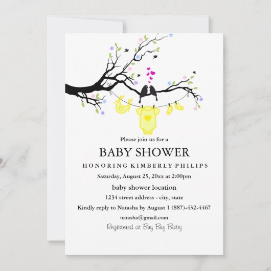 Tortelduifjes | genderneutraal Baby shower Kaart (Voorkant)