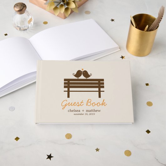 Tortelduifjes gevechten gastenboek (Voorkant open)