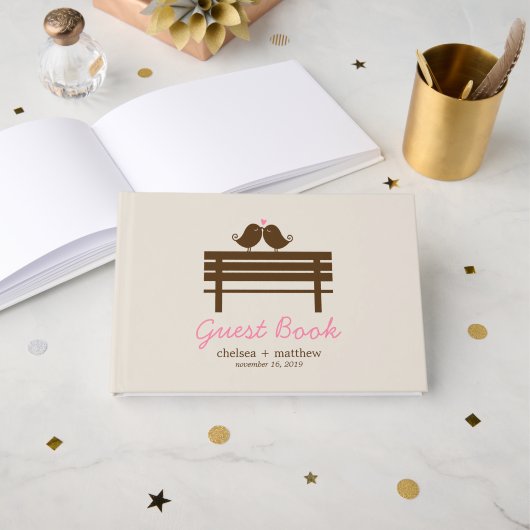 Tortelduifjes gevechten gastenboek (Voorkant open)