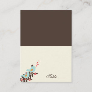 Tortelduifjes gevouwen plaatskaarten plaatskaartje