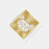Tortelduifjes gouden bruiloft servetten gepersonal (Hoek)