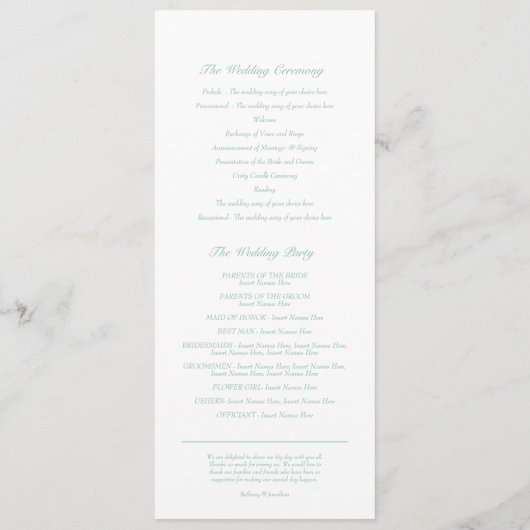 Tortelduifjes groen lentevertrouwprogramma programmakaart (Achterkant)