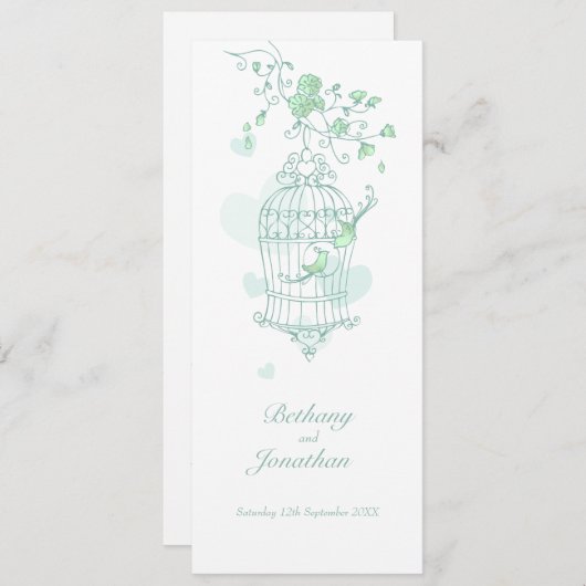 Tortelduifjes groen lentevertrouwprogramma programmakaart (Voorkant / Achterkant)