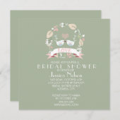 Tortelduifjes Groen Vrijgezellenfeest Kaart (Voorkant / Achterkant)