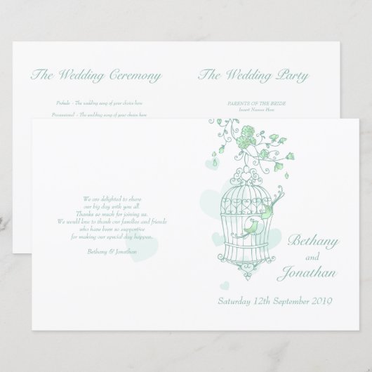 Tortelduifjes groen weddenschap (Voorkant / Achterkant)