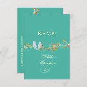 TORTELDUIFJES, GROTE RSVP's/DIY-kleur RSVP Kaartje (Voorkant / Achterkant)